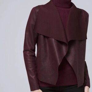 WHBM Snakeprint Burgundy Blazer